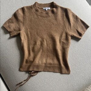 Tan Short Sleeve Knit Top